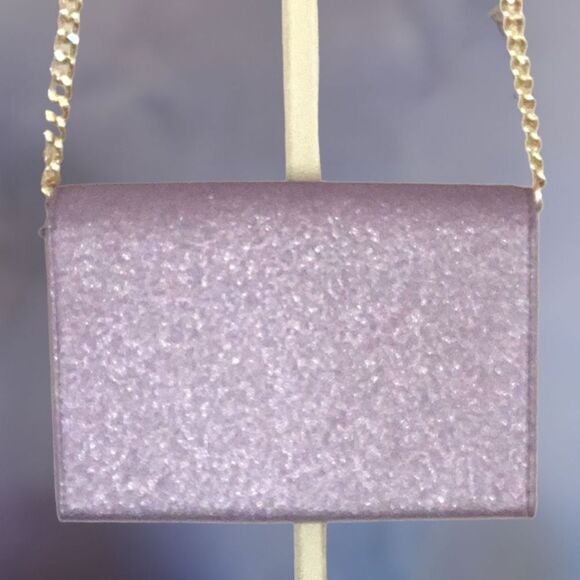 KATE SPADE NWT TINSEL FLAP SPARKLING GLITTER PURPLE CROSSBODY BAG - Picture 7 of 10